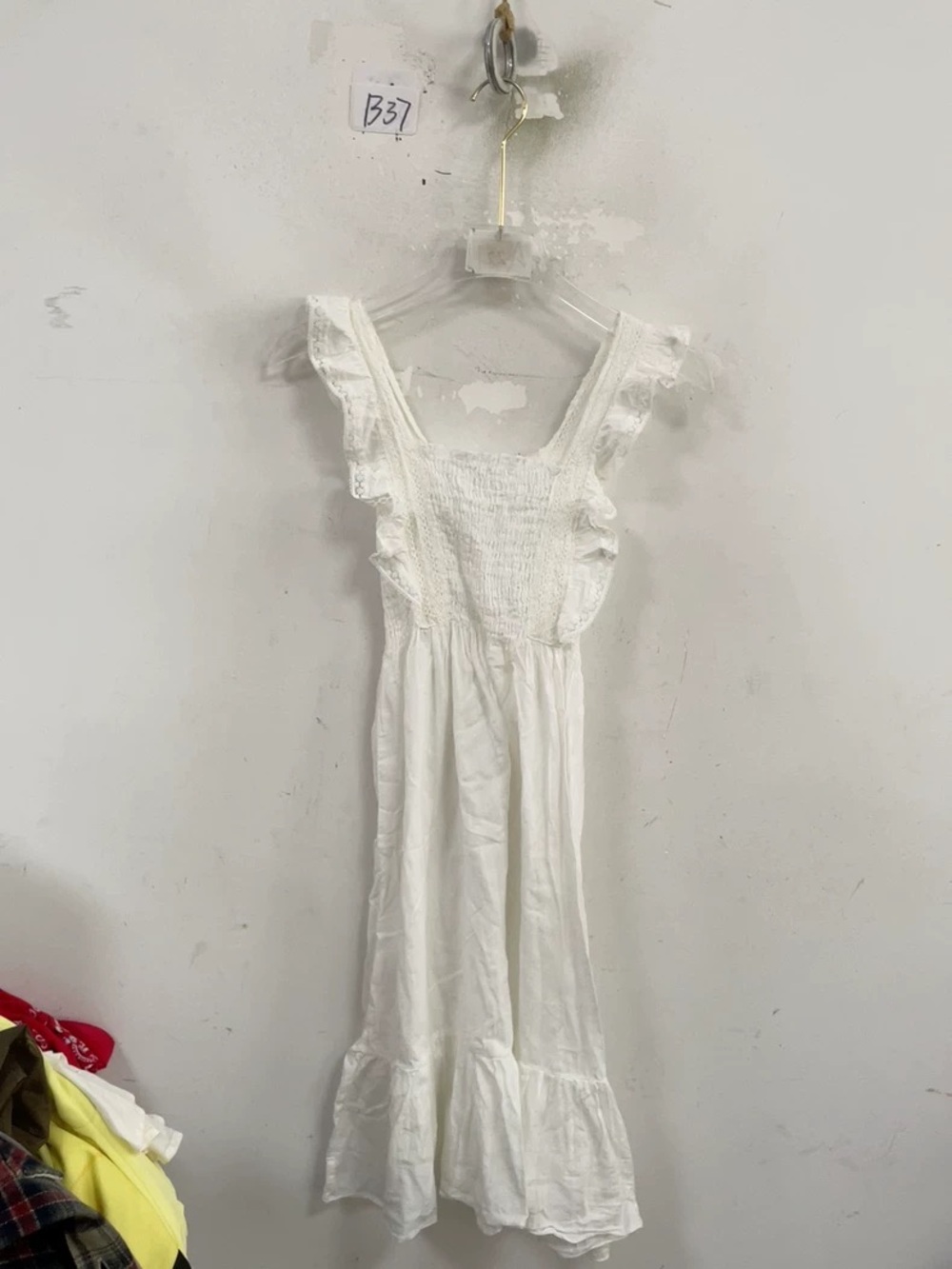 White Ruffled Smocked Maxi Dress